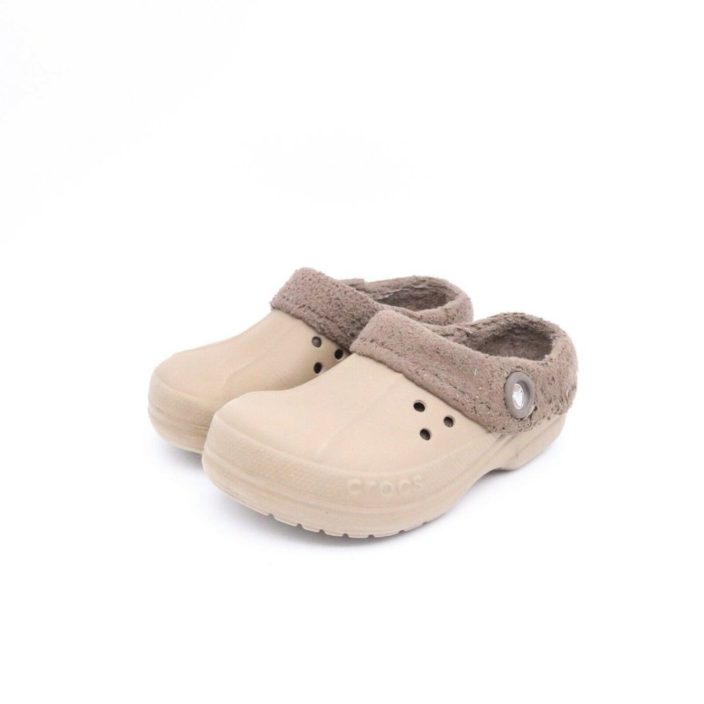 Crocs Lined Clogs Brown Tan Women Size 6 Men Sz 4